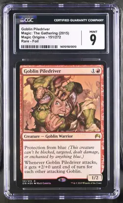 GOBLIN PILEDRIVER Magic Origins Foil Rare CGC 9 MTG [Nostalgium] - Image 1