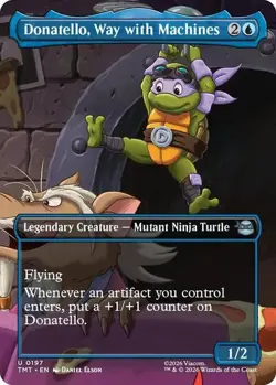 Donatello, Way with Machines (Borderless) 197 MTG NM - TMT - Image 1
