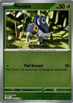 Nymble - 009/094 Reverse Holo ME02: Phantasmal Flames Pokemon Card TCG - Image 1