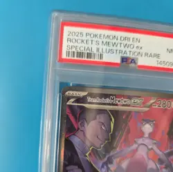 2025 POKEMON DRI EN-DESTINED RIVALS #231 TEAM ROCKET'S MEWTWO EX PSA 8 - Image 4