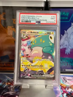 PSA 9 - Iono's Bellibolt ex #183 - 2025 POKEMON Journey Together - Image 1
