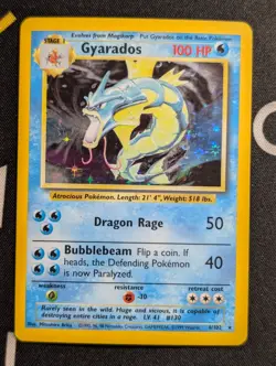 Gyarados 6/102 Base Set Pokemon MP Holo - Image 1