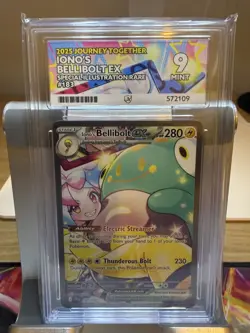 Pokemon TCG Iono's Bellibolt ex SIR 183/159 Journey Together ACE MINT 9 - Image 1