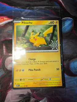 Pokemon TCG Sealed Pikachu Scarlet & Violet Stamped Holo Promo 025/165 English - Image 1