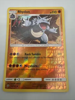 Pokemon TCG Rhydon Uncommon Reverse Holo SM - Burning Shadows 66/147 - Image 1