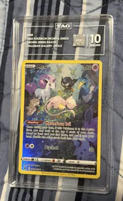 Pokemon TCG Mew GG10/GG70 Crown Zenith TAG 10 Gem Mint - Image 1