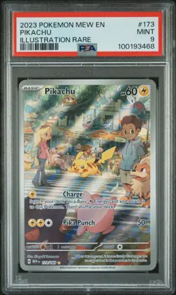 2023 POKEMON MEW EN-151 ILLUSTRATION RARE #173 PIKACHU PSA 9 - Image 1