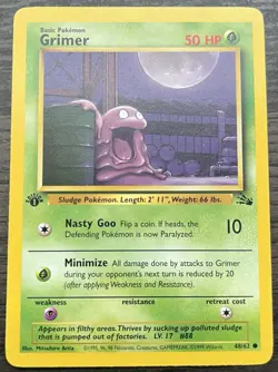 1st Edition Grimer 48/62 Pokemon TCG WOTC Base Set Fossil MINT - Image 1