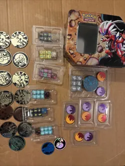 Pokemon Lot Of Coins Dice Tin As Pictured - Image 1