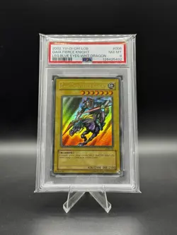 2002 YU-GI-OH! LOB-LEGEND OF BLUE EYES WHITE DRAGON GAIA THE FIERCE KNIGHT PSA 8 - Image 1
