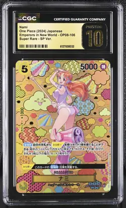 One Piece Nami OP08-106 SP JP CGC 10 Pristine BLACK LABEL - Image 1