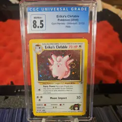 Erika’s Clefable Holo 3/132 CGC 8.5 Gym Heroes Vintage WOTC Pokemon Card 2000 - Image 3