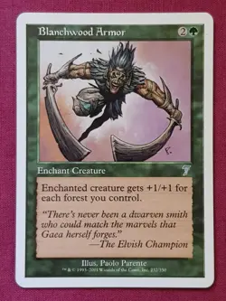 Magic The Gathering 7TH EDITION BLANCHWOOD ARMOR green card MTG - Image 1