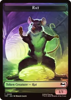 Foil Rat/Copy Token, TMNT Tokens, MTG Token, 1 pack, Magic the Gathering - Image 1