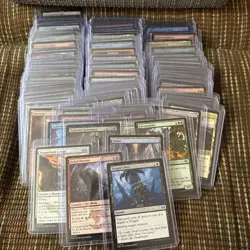 bulk lot of 100 magic cards Unsorted All In Top Loaders - Image 1