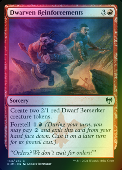 x1 Dwarven Reinforcements KHM MTG Kaldheim 134/285 FOIL COMMON M/NM 1x - Image 1