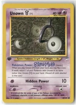 Pokemon Unown [U] 51/75 1st Edition Neo Discovery Uncommon - Image 1