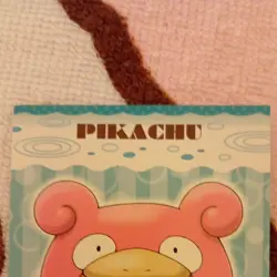 Mega Slowbro Pikachu in a Poncho Promo Japanese MP VintageCard Rare Pokemon TCG - Image 4