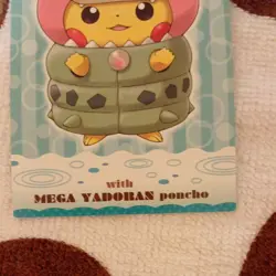 Mega Slowbro Pikachu in a Poncho Promo Japanese MP VintageCard Rare Pokemon TCG - Image 5