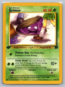 Pokemon TCG Team Rocket Grimer 57/82 1st Edition - Image 1