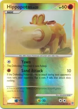 Pokemon - Hippopotas - 51/130 - Uncommon - Reverse Holo - Diamond and Pearl - LP - Image 1
