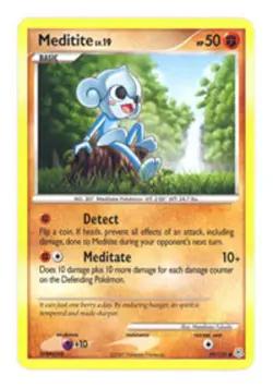 Pokemon - Meditite - 89/130 - Common - Reverse Holo - Diamond and Pearl - LP - Image 1