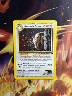 Pokemon TCG Giovanni's Persian 8/132 Gym Challenge Holo Rare Unlimited Swirl - Image 1