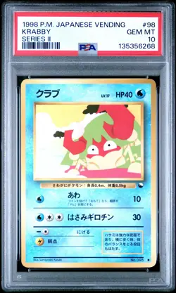 1998 POKEMON JPN VENDING SER II #98 KRABBY PSA 10 - Image 1
