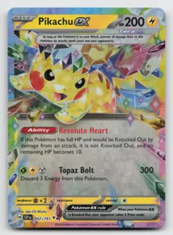 Pikachu ex - 057/191 [Surging Sparks] Pokemon TCG - DOUBLE RARE - NM - Image 1
