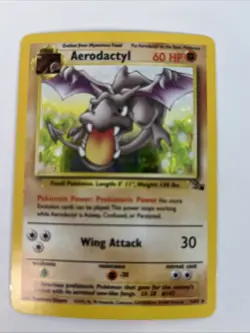 Pokemon Aerodactyl - 1/62 Fossil Unlimited Holo Rare Stage 1 Vintage 1999 TCG - Image 1