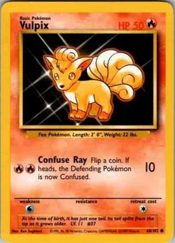 Base Set Pokemon TCG Vulpix - Image 1