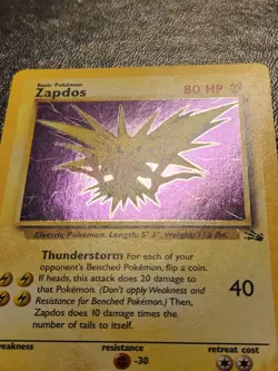 Pokemon TCG Zapdos 15/62 Fossil Unlimited Holo Rare - Image 2