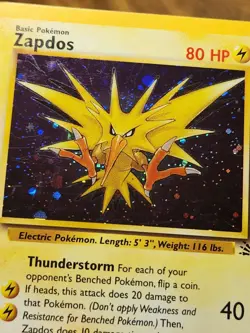 Pokemon TCG Zapdos 15/62 Fossil Unlimited Holo Rare - Image 3