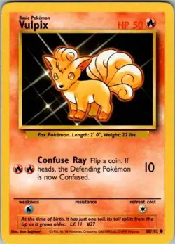Base Set Pokemon TCG Vulpix - Image 1