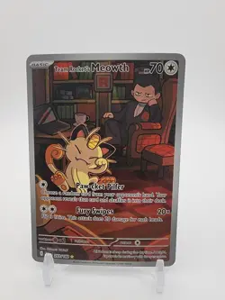 Pokemon: Team Rocket's Meowth 203/182 SV10 - Destined Rivals Illustration Rare - Image 1