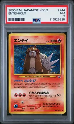 2000 Pokemon Japanese Neo 3 ENTEI HOLO No #244 PSA 7 Near Mint NM - Image 1
