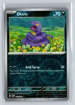 Ekans Pokemon Scarlet & Violet 151 English 023/165 Common Reverse Holo - Image 1