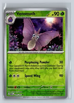Venomoth Pokemon Scarlet & Violet 151 English 049/165 Reverse Holo - Image 1