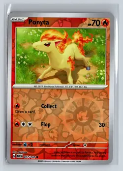 Ponyta Pokemon Scarlet & Violet 151 English 077/165 Common Reverse Holo - Image 1