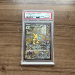 2023 POKEMON MEW EN-151 SPECIAL ILLUSTRATION RARE #201 ALAKAZAM EX PSA 8 - Image 1
