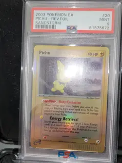 PSA 9 Pichu 20/100 EX Sandstorm Reverse Holo Rare 2003 Pokemon Card LOW POP 17 - Image 4