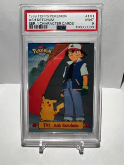 Ash Ketchum #TV1 - Pokemon - Topps TV Series 1 Character Cards PSA 9 LOW POP - Image 1