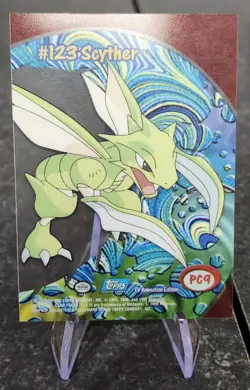 Pokemon Topps Scyther #123 Clear Card PC9 LP - Image 2
