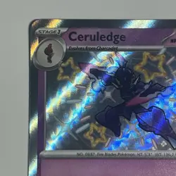 Pokemon Ceruledge Paldean Fates 162/091 Baby Shiny Vault Holo Rare Card NM - Image 2