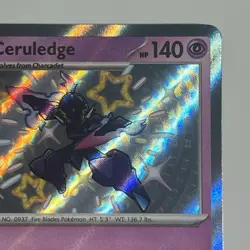 Pokemon Ceruledge Paldean Fates 162/091 Baby Shiny Vault Holo Rare Card NM - Image 3