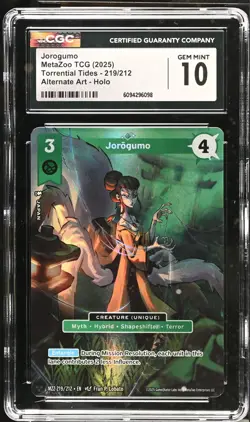 CGC 10 GEM MINT Jorogumo 219/212 HOLO ALTERNATE ART Metazoo Tcg Card 098 - Image 1