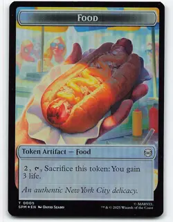 Food // Robot Double-Sided Token #5 // 6, Foil Magic the Gathering card - Image 1
