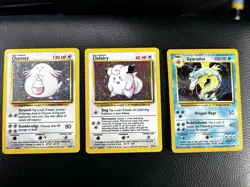 Base Set Unlimited Pokemon 3 Card Holo Lot - Chansey - Clefairy -Gyarados All LP - Image 1