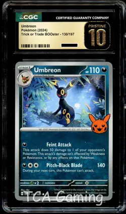 CGC 10 PRISTINE Umbreon 130/197 Trick or Trade PROMO Pokemon Card - Image 1