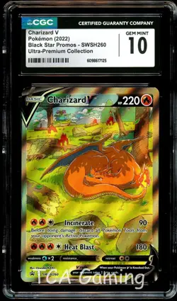 CGC 10 GEM MINT Charizard V SWSH260 ALTERNATE ART PROMO Pokemon Card 125 - Image 1
